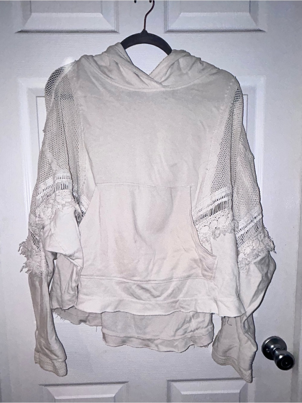 FP Movement by Free People Poncho-style Hoodie with Crochet Inset Sleeves